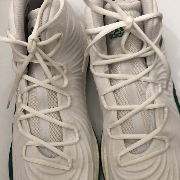 ADIDAS MIAMI HURRICANES TEAM-ISSUES WHITE & GREEN RUNNING SNEAKERS MENS SIZE 18 - Picture 13 of 16